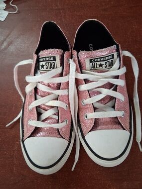 Converse Kids Pink Sequin Low Top Sneakers